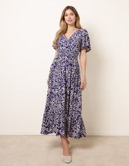 Wrap Front Midi Dress