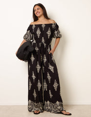Printed Off Shoulder Jumpsuit