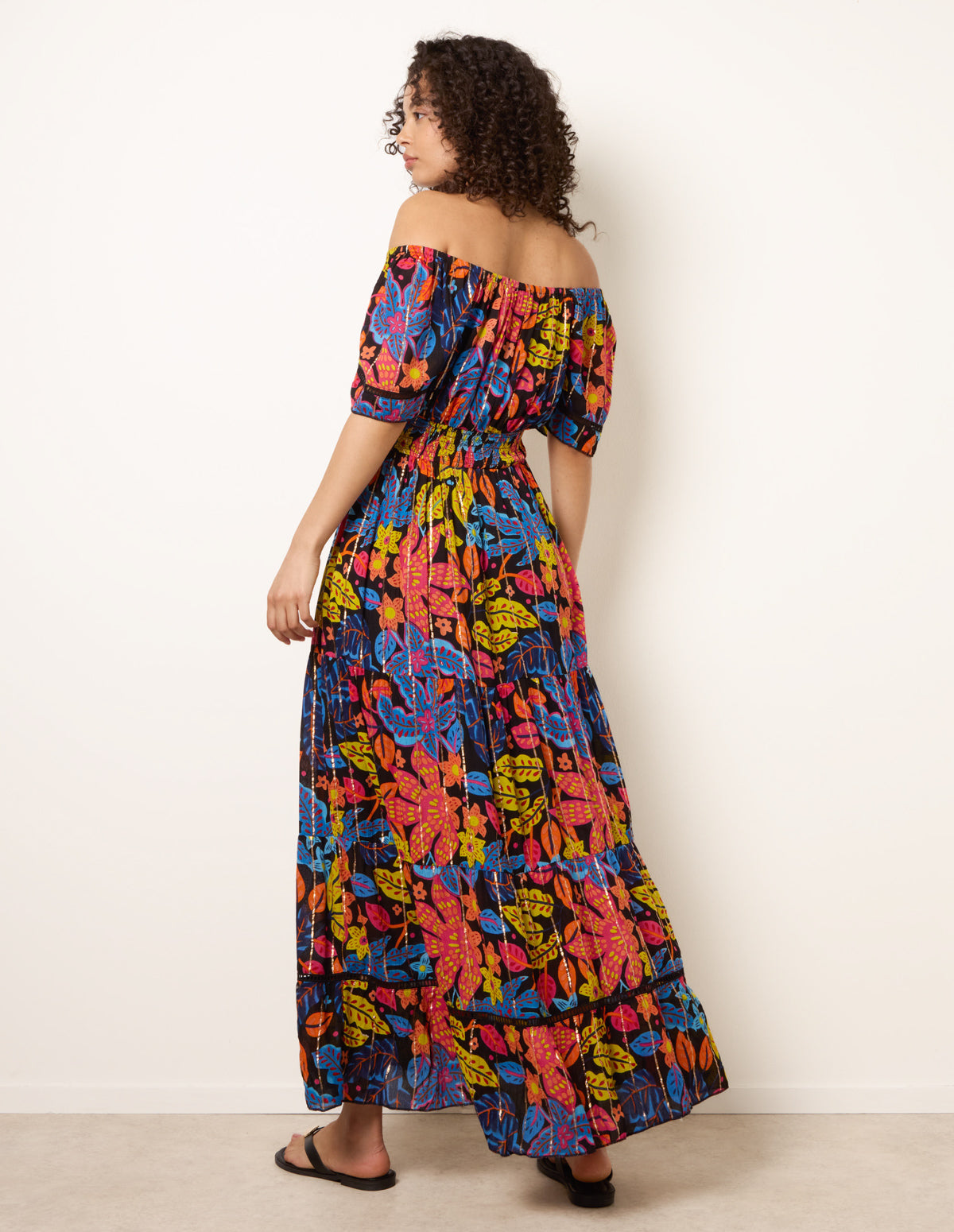 Bardot Tassel Tie Tiered Maxi Dress