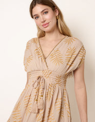 Wrap Front Beaded Dress