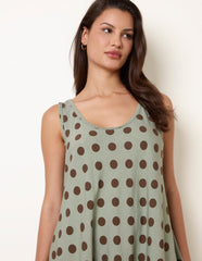 Polka Dot Linen Like Dress