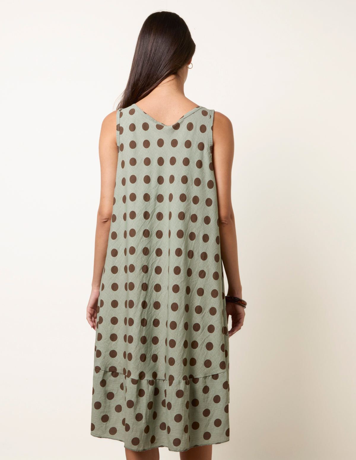 Polka Dot Linen Like Dress