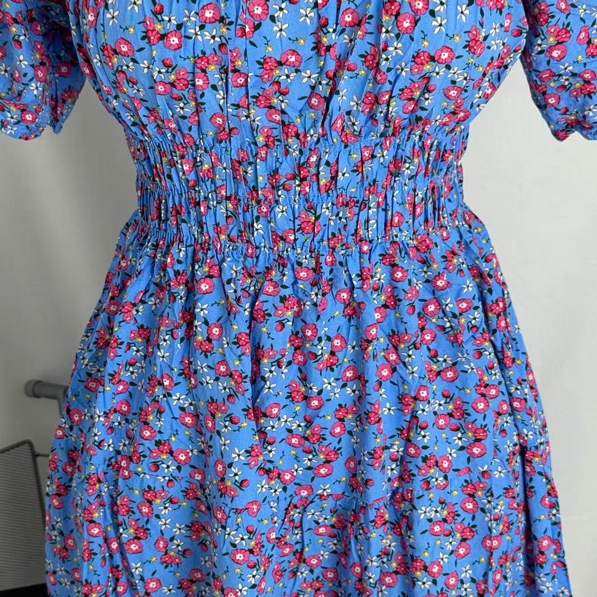 Floral Print Fitted Waist Long Dress