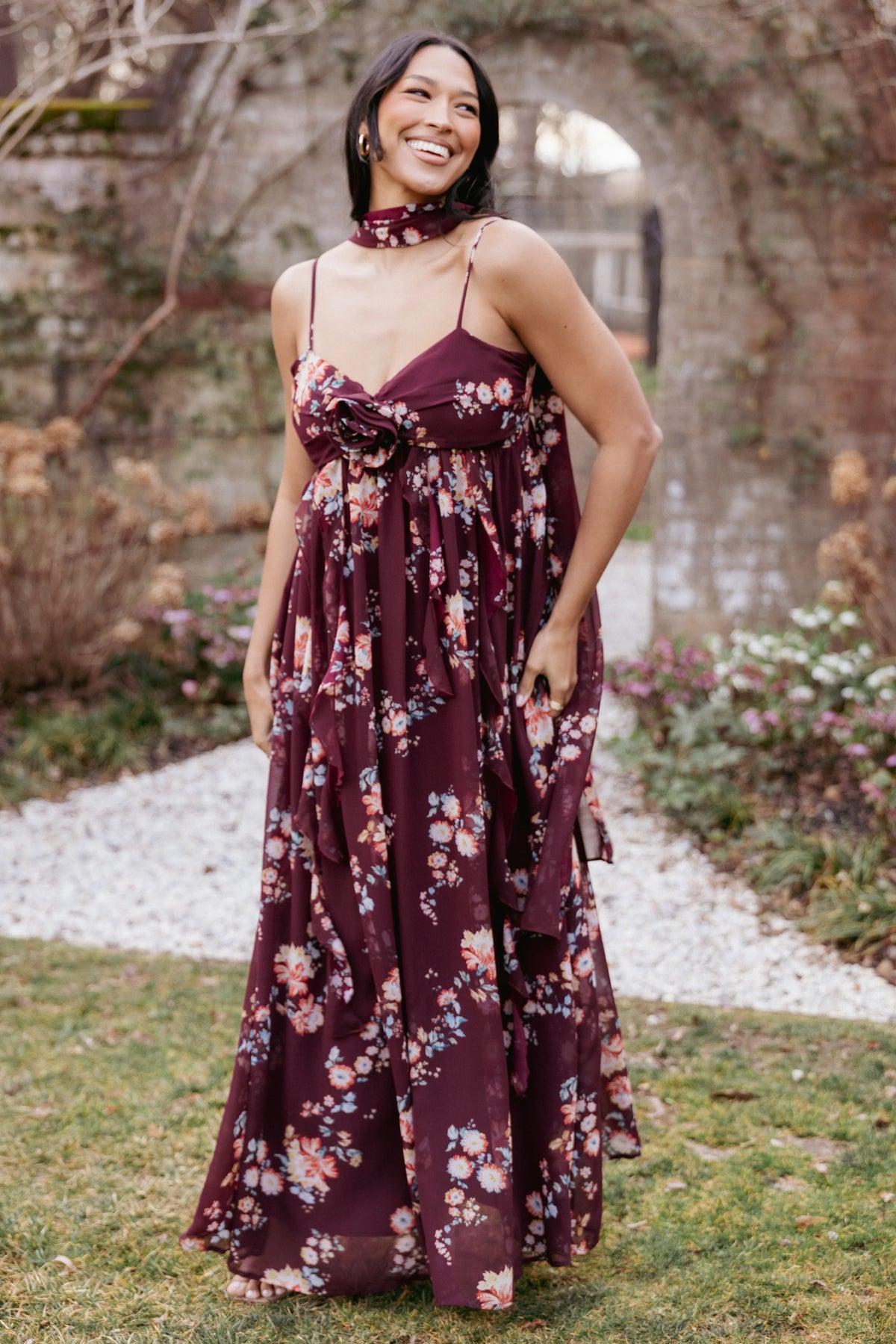 Tully Maxi Dress - Berry Floral