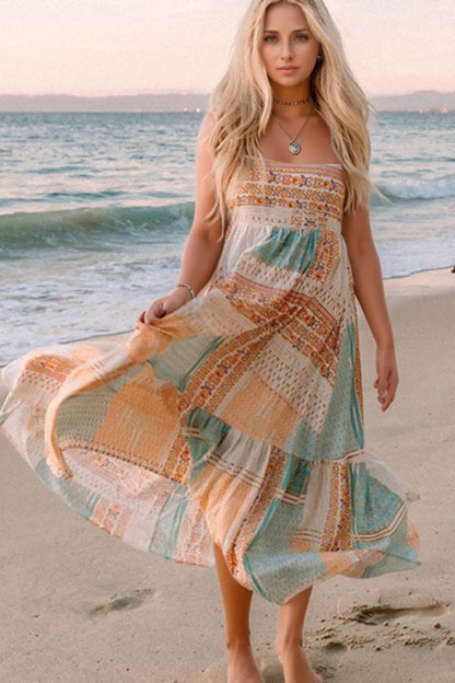 Printed Square Neck Cami Dress