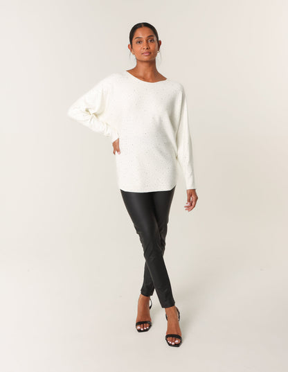 Jumper With Silver Rhinestones