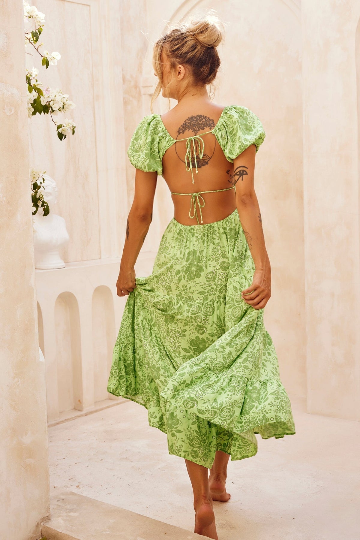 Crushing Midi Dress - Green