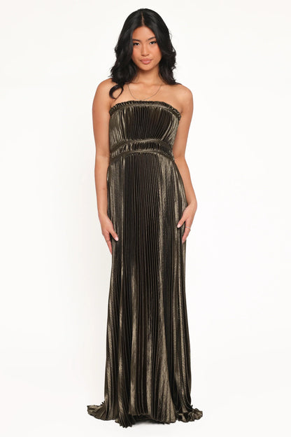 Angelique Strapless Maxi Dress - Olive