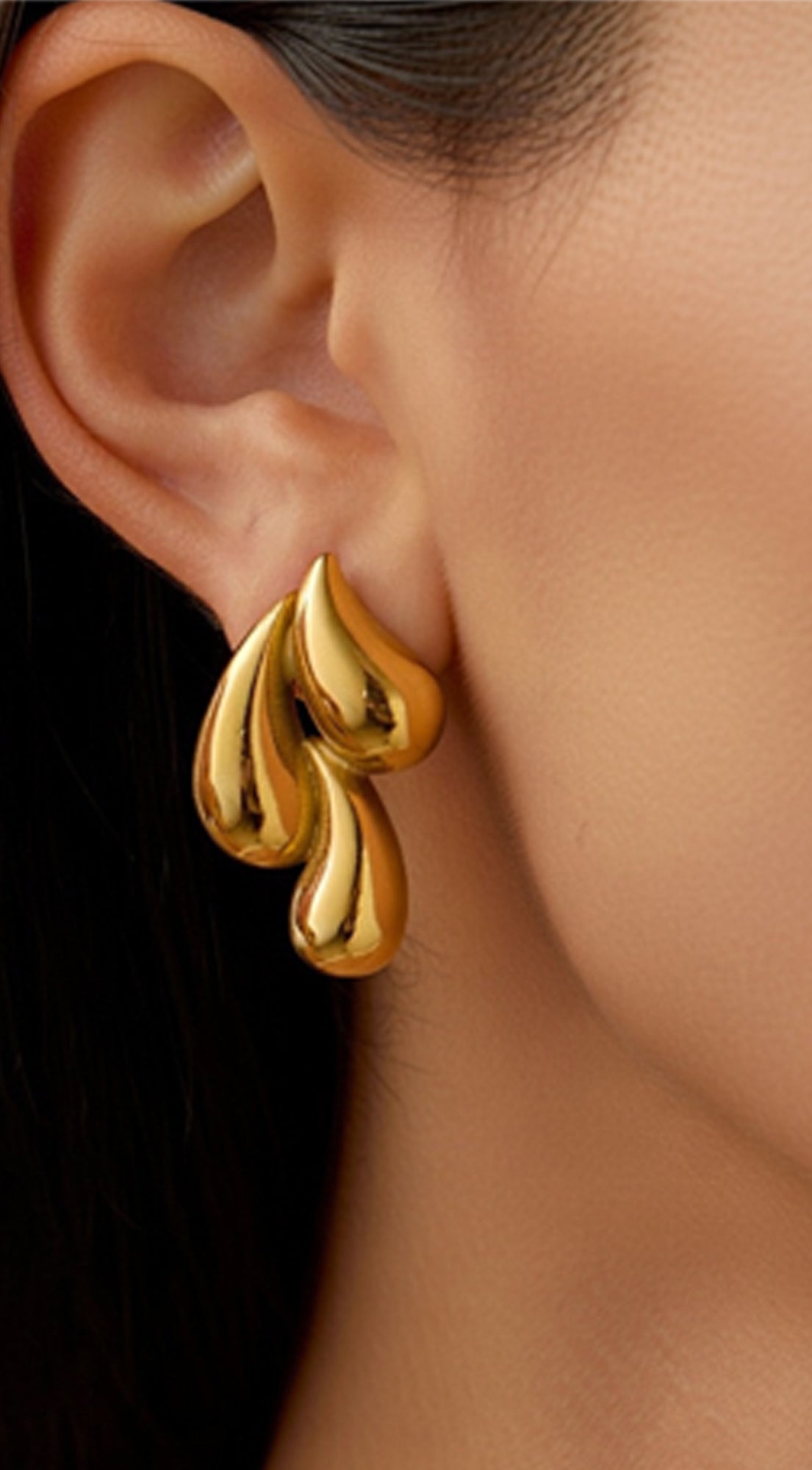 Nysa Molten 18K Gold Plated Earrings - Gold