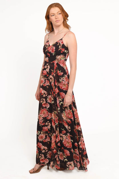 Naver Maxi Dress - Black Floral