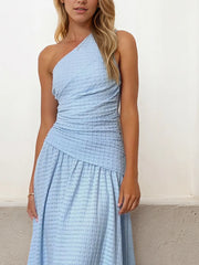 Textured Single Shoulder Dress