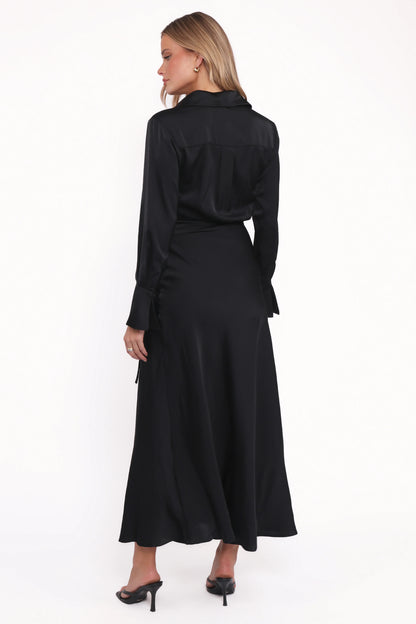 Verna Long Sleeve Maxi Dress - Black