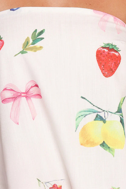 Soph Strapless Maxi Dress - Ciao Bow Print