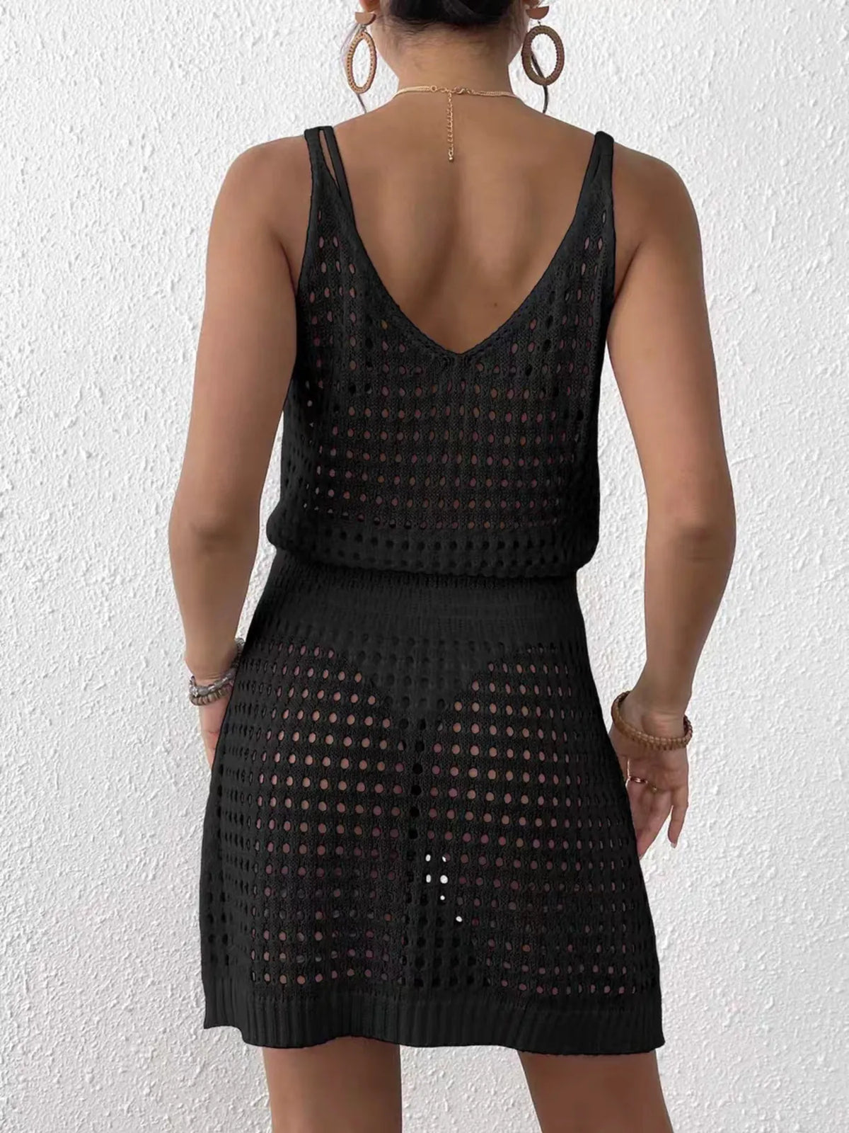 Crochet Sleeveless Knit Cover Up Dress
