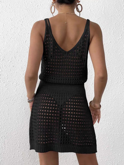 Crochet Sleeveless Knit Cover Up Dress