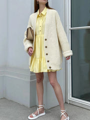 Tiered Long Sleeve Shirt Dress