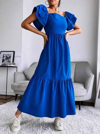 Tiered Square Neck Maxi Dress