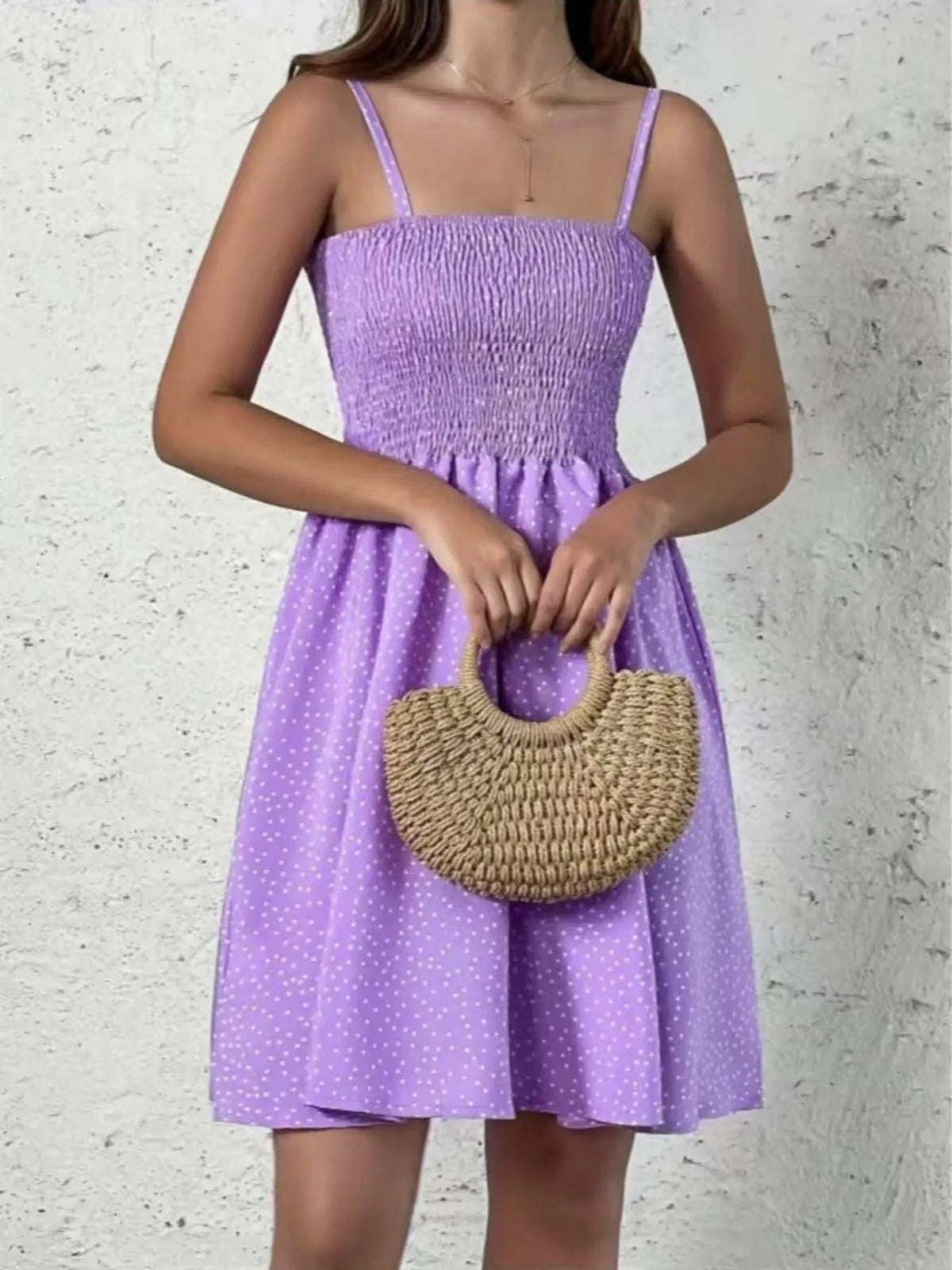 Full Size Smocked Square Neck Cami Dress Plus Size