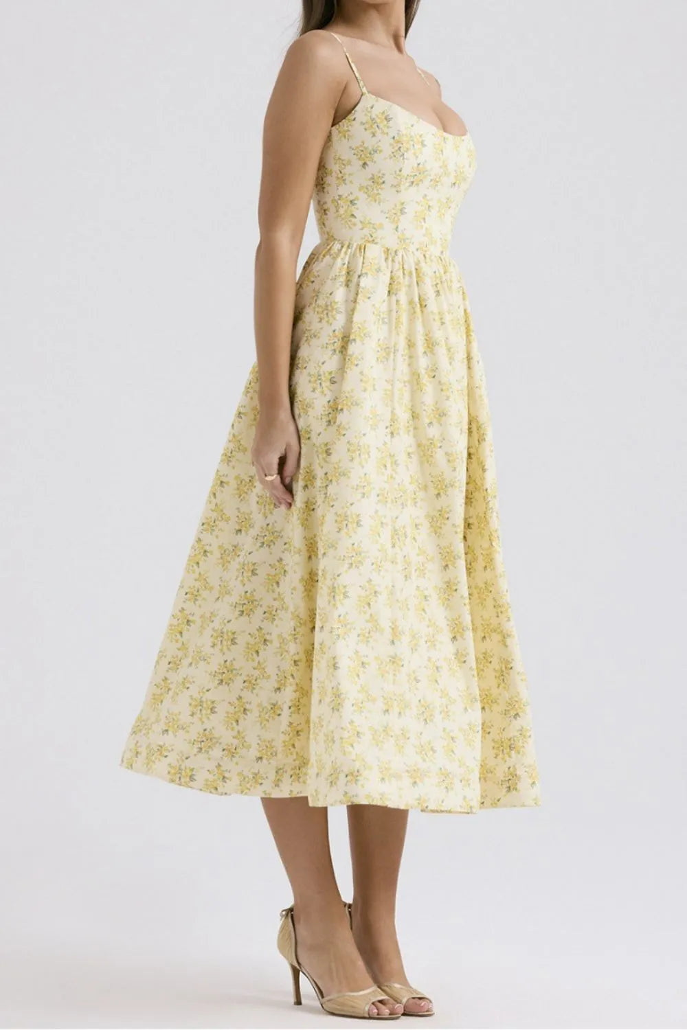 Floral Print Spaghetti Strap Midi Dress