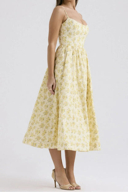 Floral Print Spaghetti Strap Midi Dress