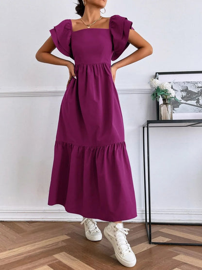 Tiered Square Neck Maxi Dress
