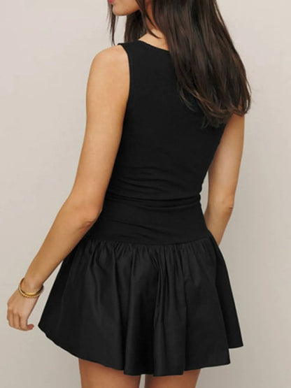 Sleeveless Ruched Mini Tank Dress