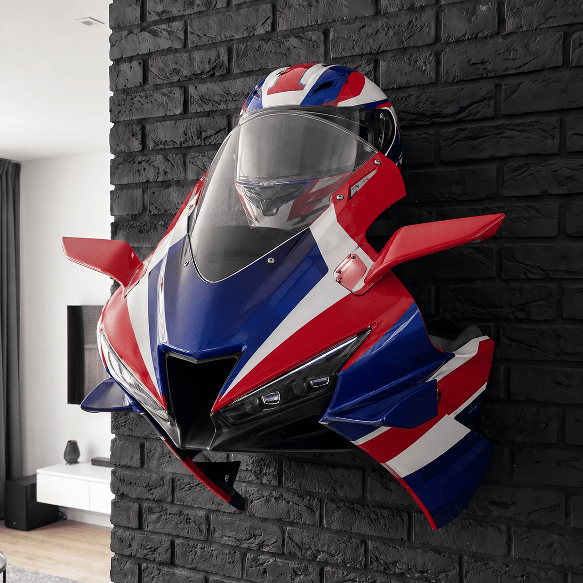 3D Illuminated Motorcycle Wall Display