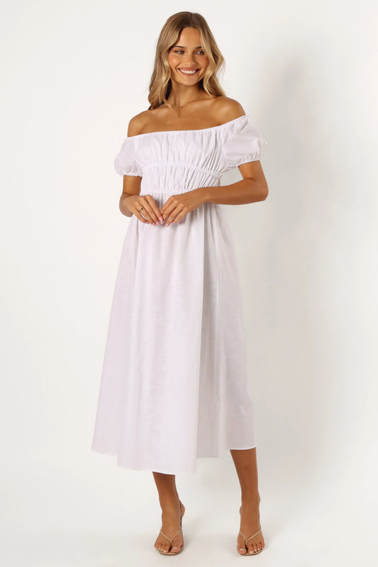 Sofia Off Shoulder Maxi Dress - White