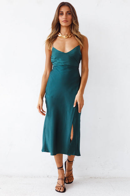 Autumn Valley Midi Dress Forest Green
