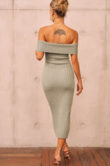 Hannah Knit Midi Dress - Sage