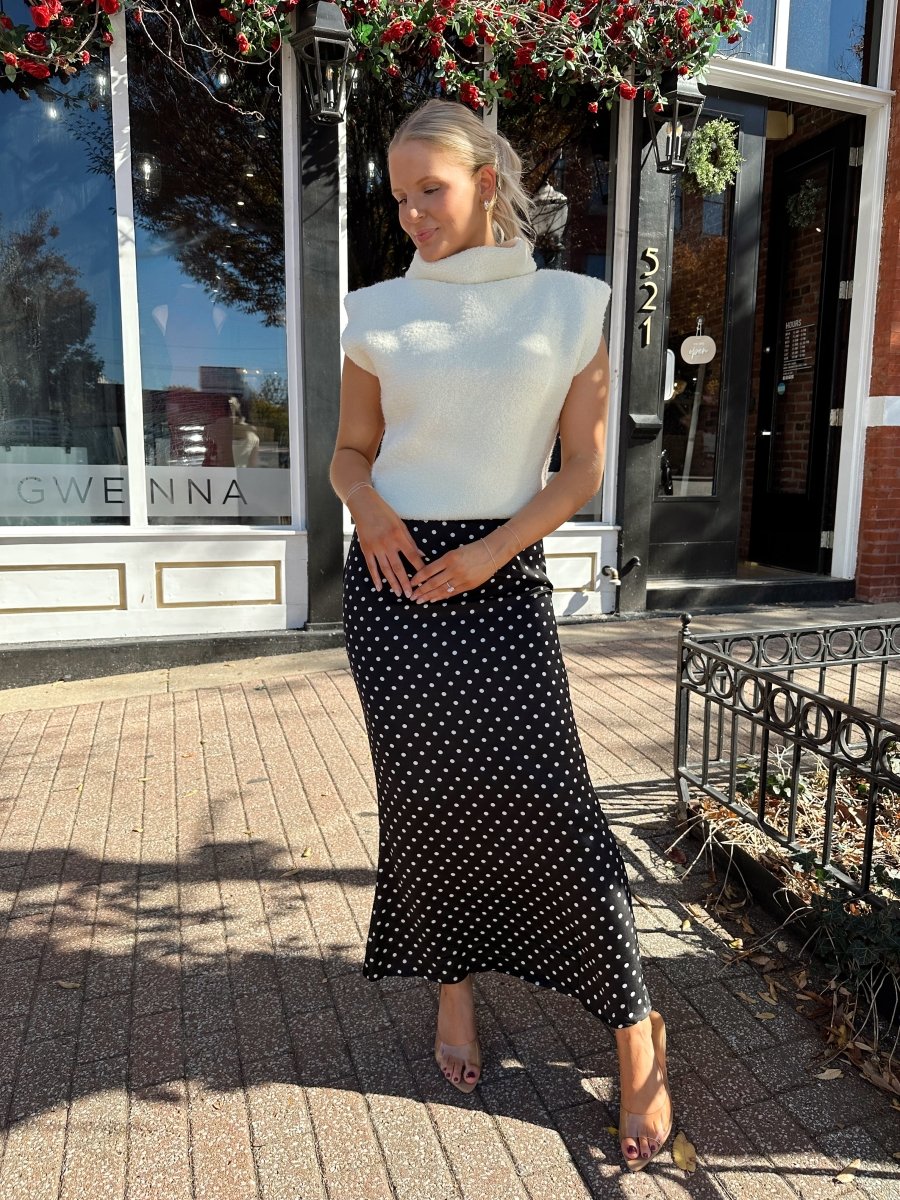 Hollan Ivory Slouchy Turtleneck Sleeveless Fuzzy Sweater