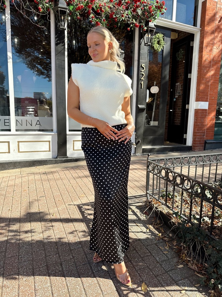Hollan Ivory Slouchy Turtleneck Sleeveless Fuzzy Sweater
