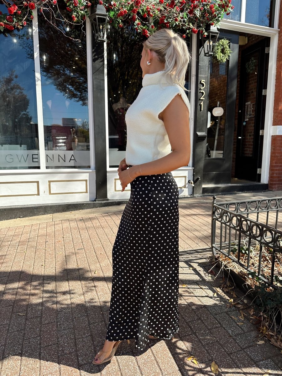 Hollan Ivory Slouchy Turtleneck Sleeveless Fuzzy Sweater