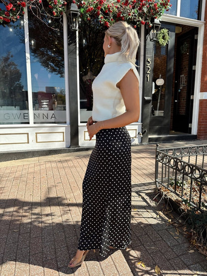 Hollan Ivory Slouchy Turtleneck Sleeveless Fuzzy Sweater