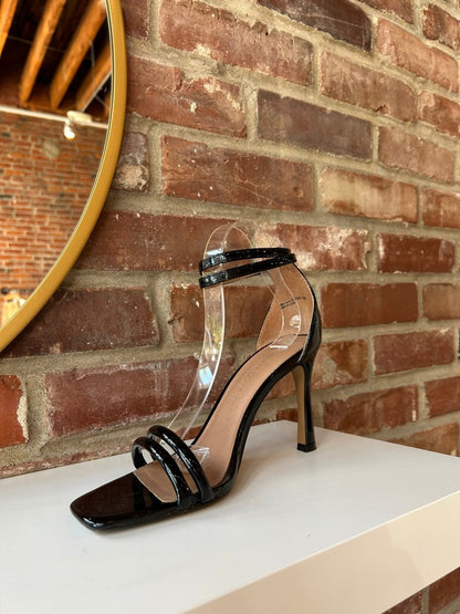Jasmine Black Patent Open Toe Heel