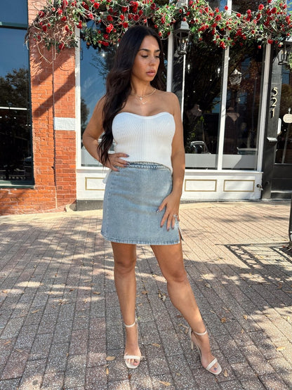 Jessa Medium Wash Denim Mini Skirt