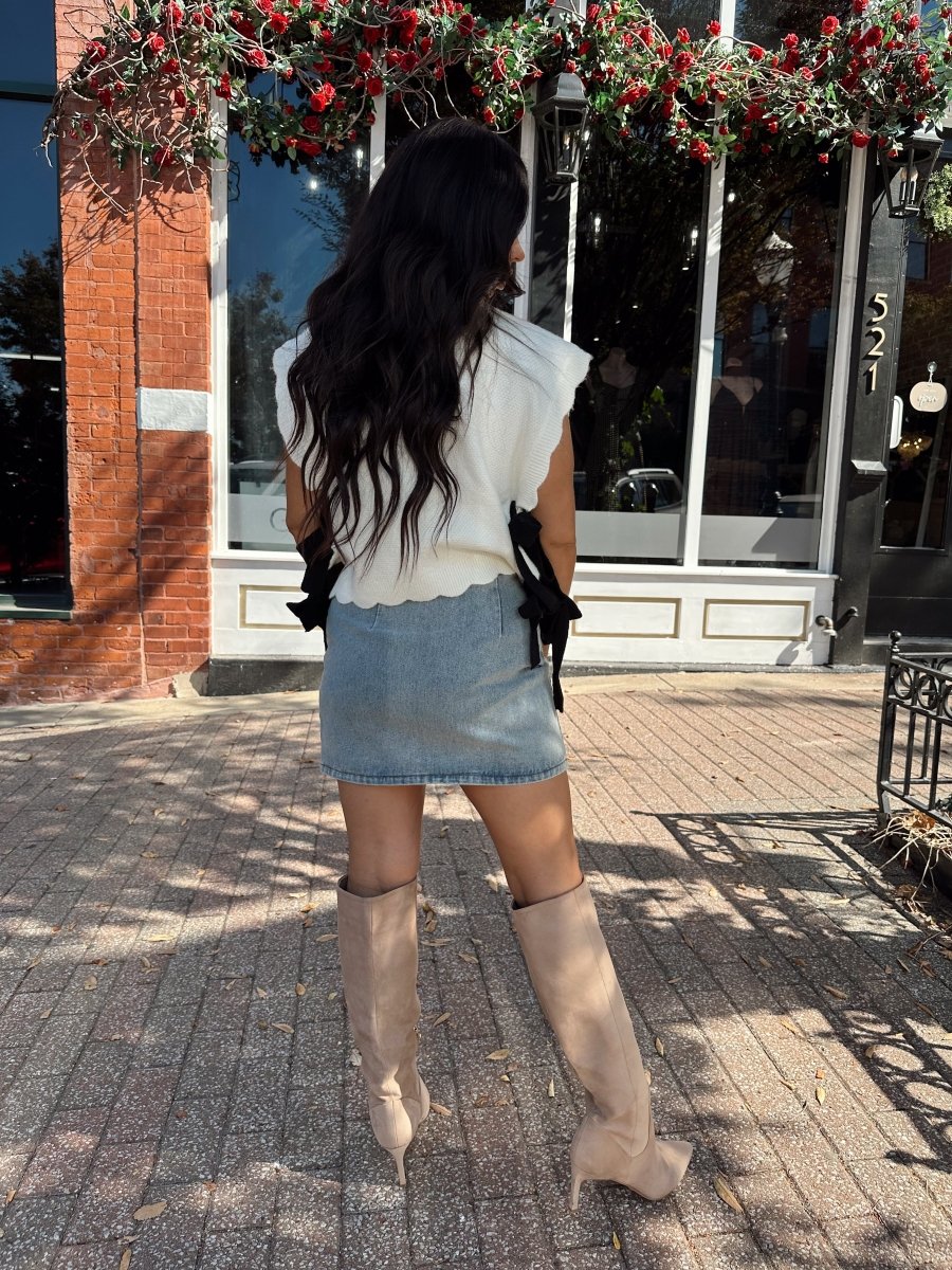 Jessa Medium Wash Denim Mini Skirt