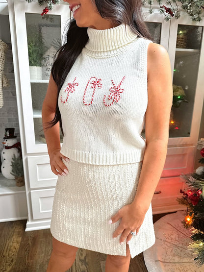 Joy White Turtle Neck Sweater Top