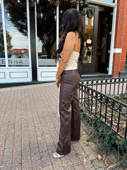 Lucca Taupe Chain Link Halter Top