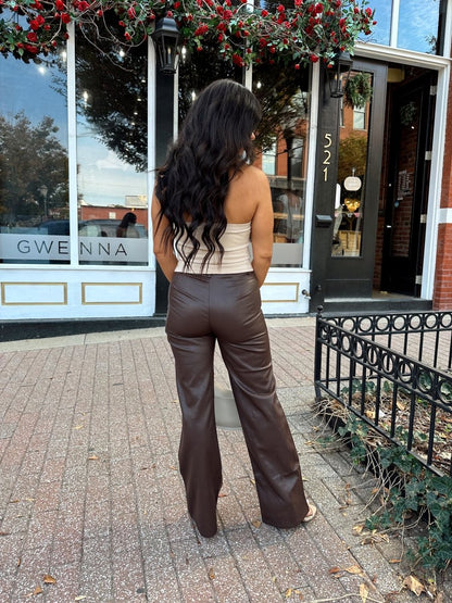 Lucca Taupe Chain Link Halter Top