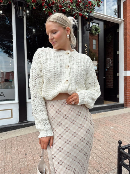 Marin Cream Chunky Knit Cardigan
