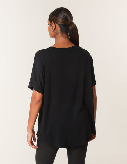 Round Neck Diamante Heart Detailing T-Shirt