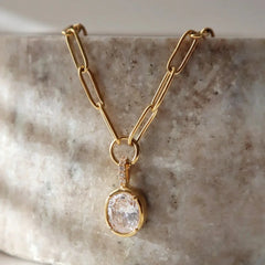 Mila Oval Paperclip Pendant Necklace