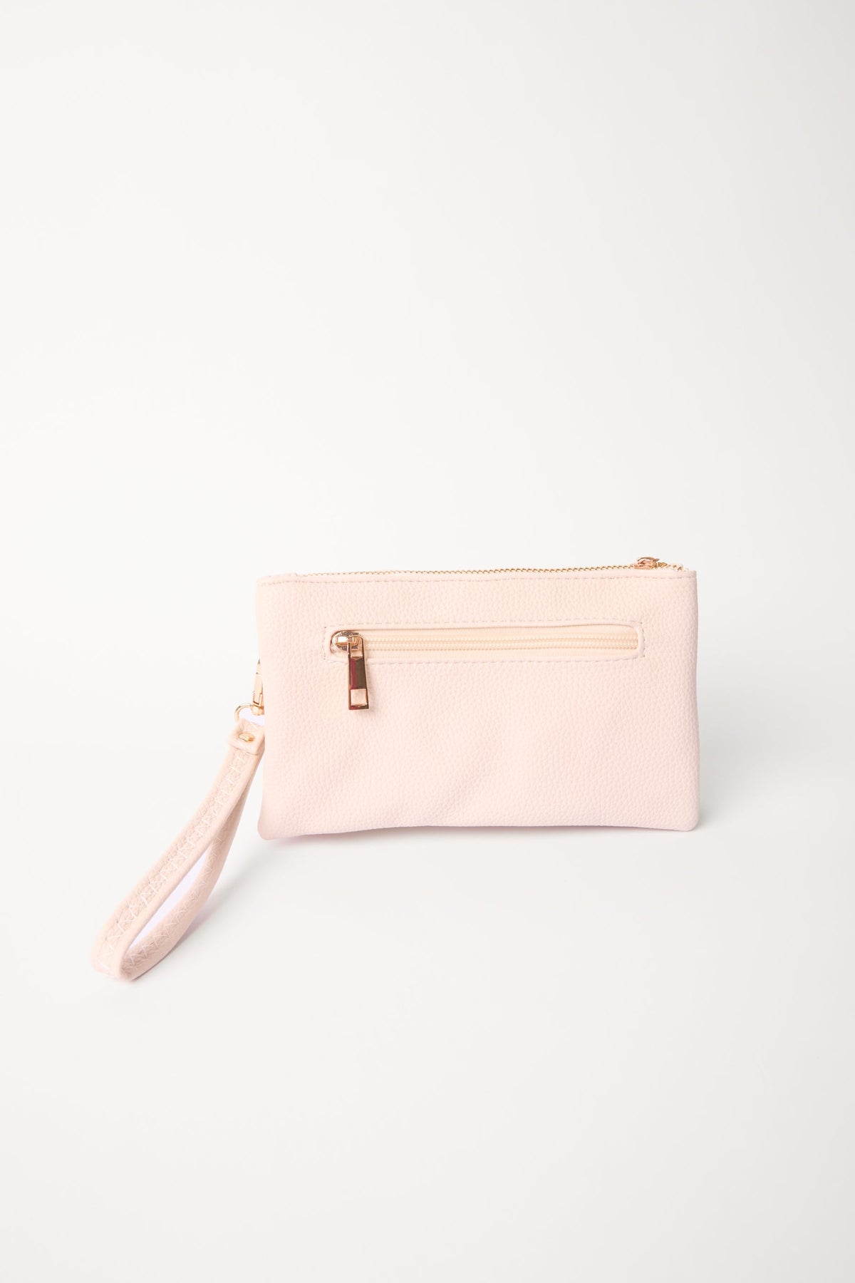 Detailed Zip Up Purse With Detachable Strap