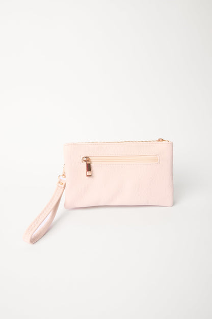 Detailed Zip Up Purse With Detachable Strap