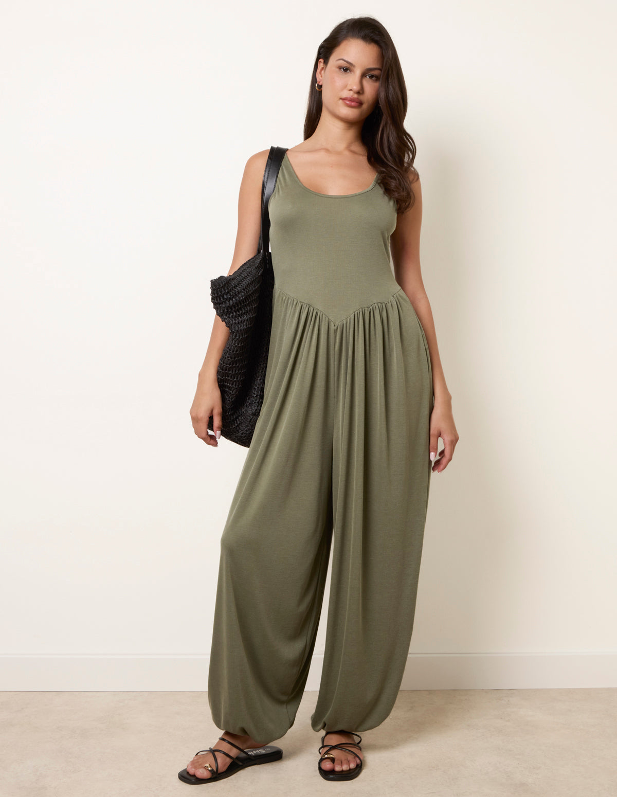 Jersey Balloon Leg Jumpsuit With Pockets
