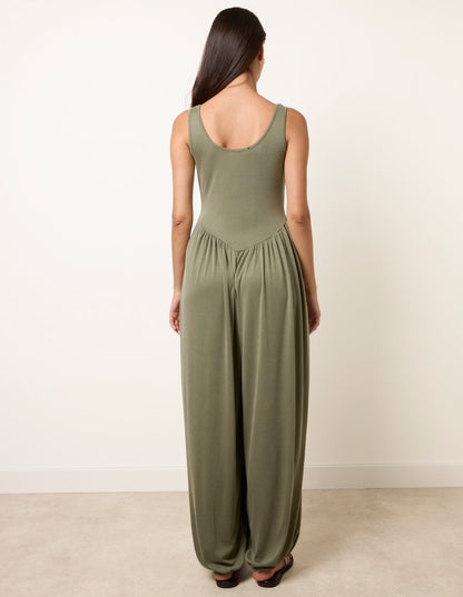 Jersey Balloon Leg Jumpsuit With Pockets