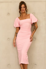 Our Memories Jersey Midi Dress - Pink