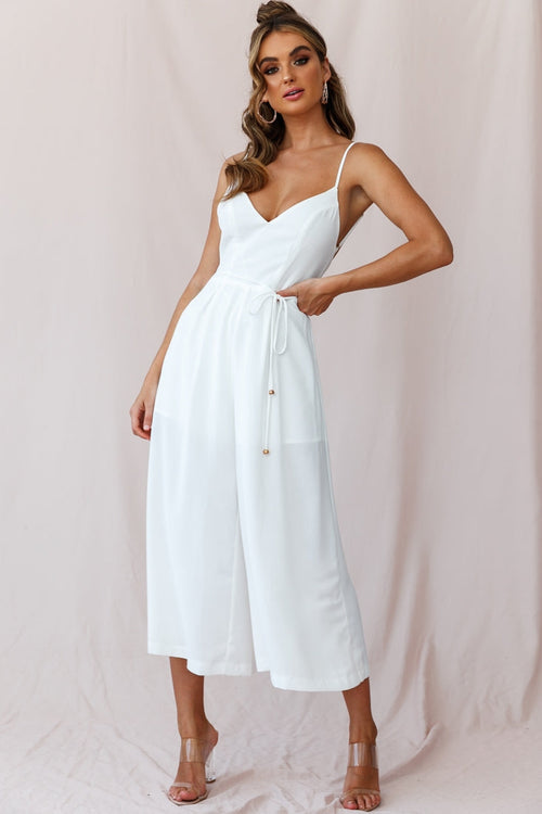 Brighton Low Back Wide Leg Jumpsuit White