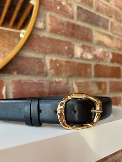 Rachel Black Belt with Gold Buckle